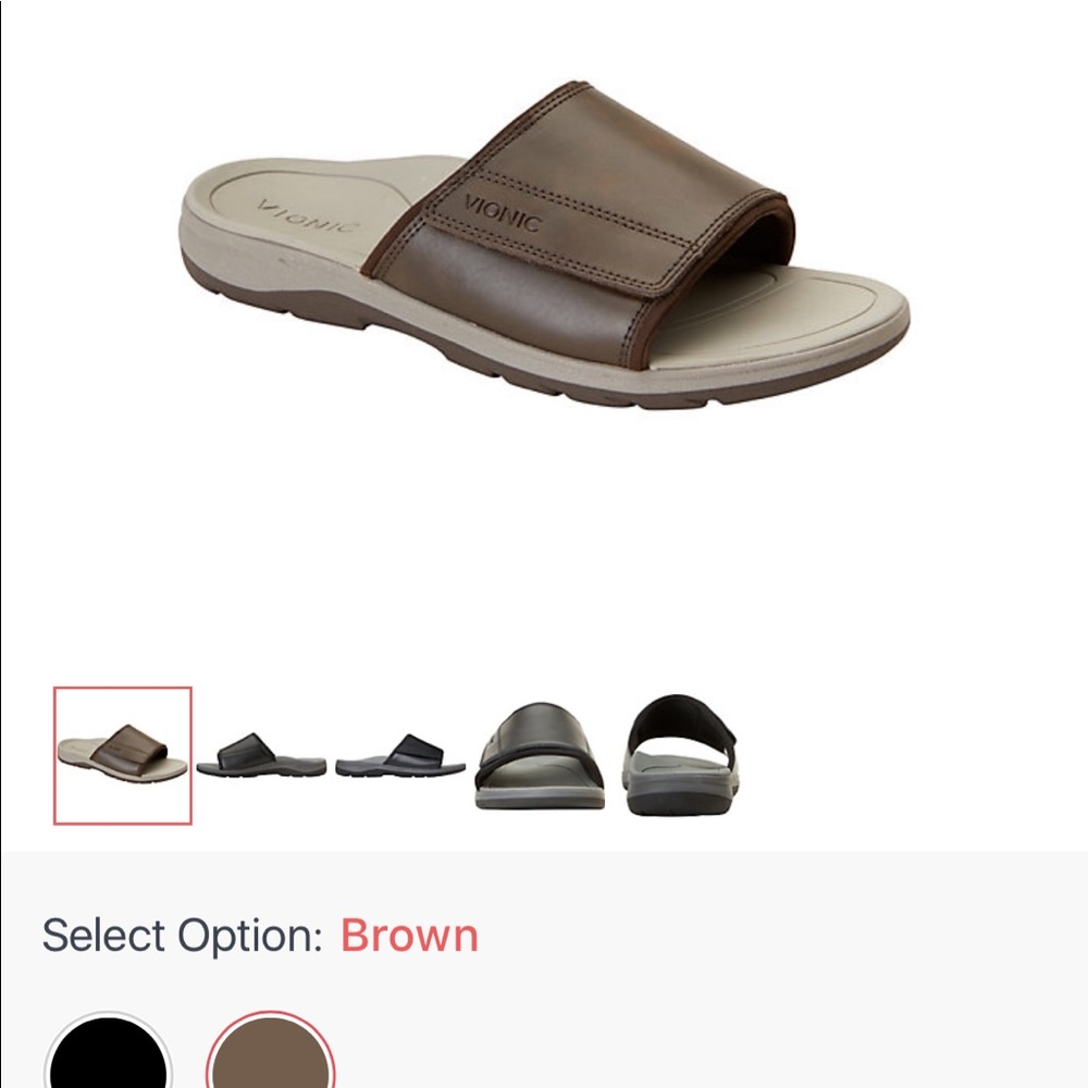 MEN’s LEATHER VIONIC SLIDE SANDLE - STANLEY